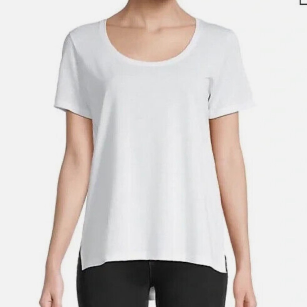 Theory Pinati Short Sleeve White Sea Slub Top